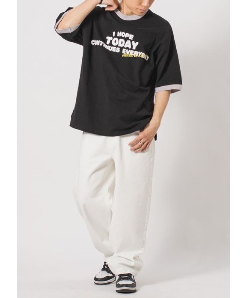 RE730(アールイーセブンサーティー)の「RE730 リンガーデザイン半袖Tシャツ(Tシャツ/カットソー・メンズ・ブラック/ベージュ/オフホワイト・MEDIUM/LARGE/X-LARGE)」の12枚目の写真
