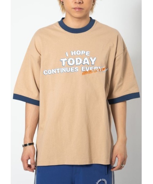 RE730(アールイーセブンサーティー)の「RE730 リンガーデザイン半袖Tシャツ(Tシャツ/カットソー・メンズ・ブラック/ベージュ/オフホワイト・MEDIUM/LARGE/X-LARGE)」の14枚目の写真