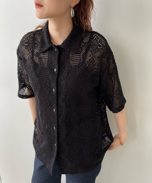 LOWRYS FARM(ローリーズファーム)の「ラッセルレースシャツ 346904(シャツ/ブラウス・レディース・ホワイト/ブラック/グリーン・FREE)」の19枚目の写真