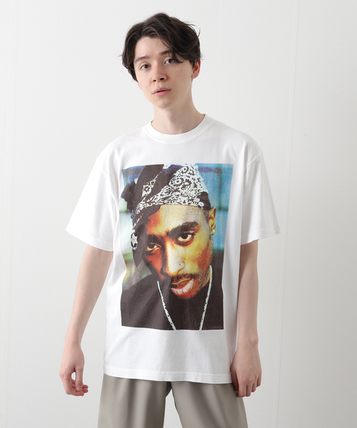 Insonnia PROJECTS(インソニアプロジェクト)の「【Insonnia Project / インソニア プロジェクト】TUPAC TEE 204(Tシャツ/カットソー・メンズ・ホワイト/ブラック・2/3)」の2枚目の写真
