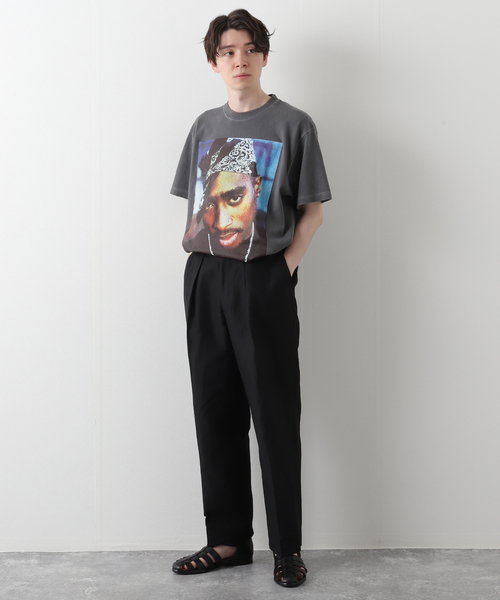 Insonnia PROJECTS(インソニアプロジェクト)の「【Insonnia Project / インソニア プロジェクト】TUPAC TEE 204(Tシャツ/カットソー・メンズ・ホワイト/ブラック・2/3)」の3枚目の写真