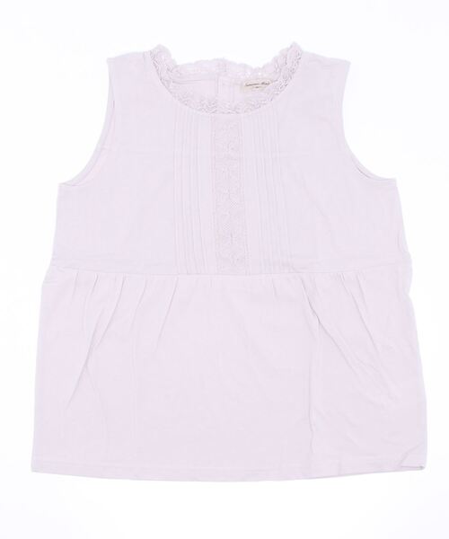 Samansa Mos2(サマンサ モスモス)の「スタンドネックノースリレースカットソー(Tシャツ/カットソー・レディース・オフホワイト/ブラック/ベージュ・フリ-)」の1枚目の写真