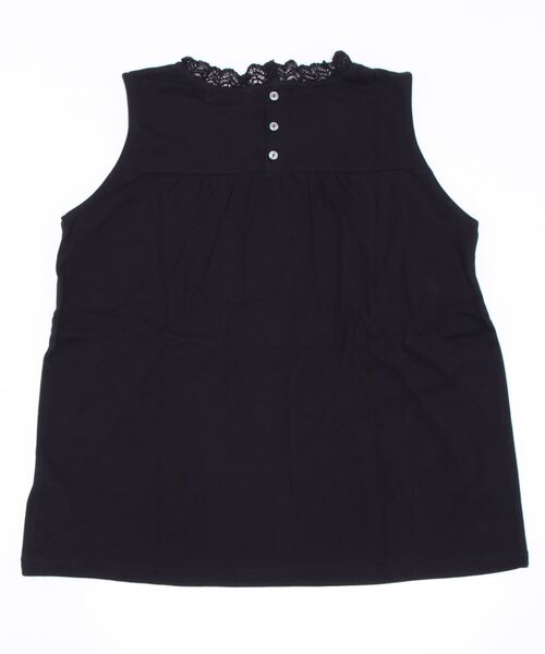 Samansa Mos2(サマンサ モスモス)の「スタンドネックノースリレースカットソー(Tシャツ/カットソー・レディース・オフホワイト/ブラック/ベージュ・フリ-)」の4枚目の写真