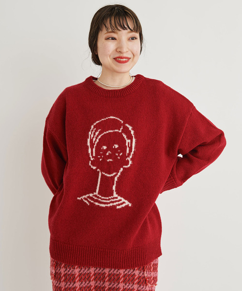 I am I in fact...（アイアムアイインファクト）の「シェットランドウール BOYFRIEND PO（ニット/セーター・レディース・レッド/カーキ/アイボリー・FREE）」の3枚目の写真