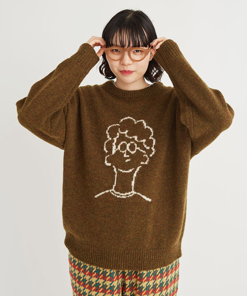 I am I in fact...（アイアムアイインファクト）の「シェットランドウール BOYFRIEND PO（ニット/セーター・レディース・レッド/カーキ/アイボリー・FREE）」の2枚目の写真