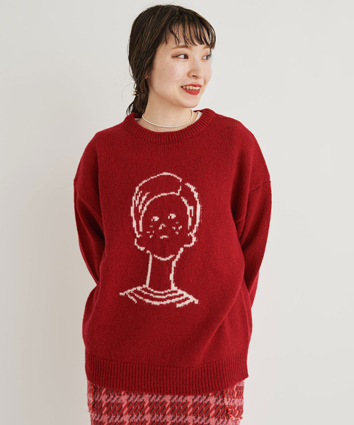 I am I in fact...（アイアムアイインファクト）の「シェットランドウール BOYFRIEND PO（ニット/セーター・レディース・レッド/カーキ/アイボリー・FREE）」の13枚目の写真