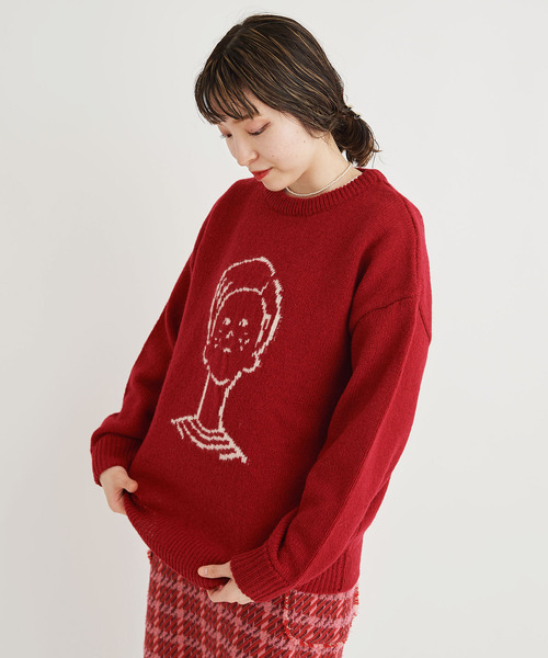 I am I in fact...（アイアムアイインファクト）の「シェットランドウール BOYFRIEND PO（ニット/セーター・レディース・レッド/カーキ/アイボリー・FREE）」の10枚目の写真