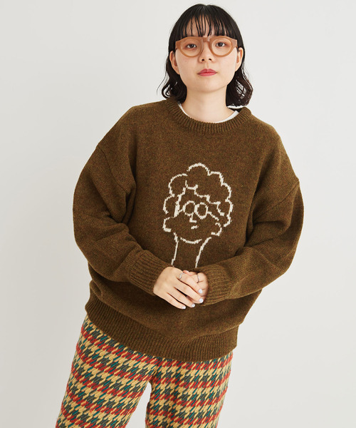 I am I in fact...（アイアムアイインファクト）の「シェットランドウール BOYFRIEND PO（ニット/セーター・レディース・レッド/カーキ/アイボリー・FREE）」の8枚目の写真