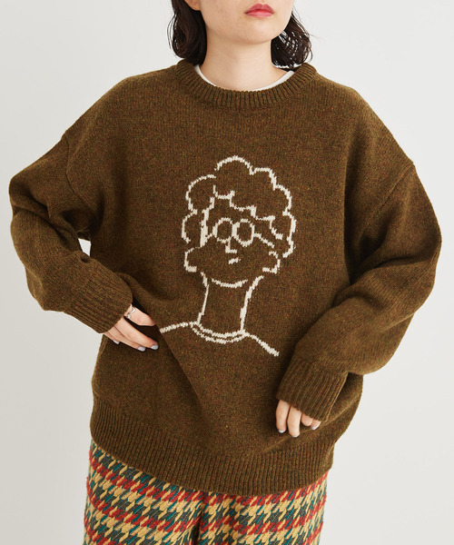 I am I in fact...（アイアムアイインファクト）の「シェットランドウール BOYFRIEND PO（ニット/セーター・レディース・レッド/カーキ/アイボリー・FREE）」の5枚目の写真