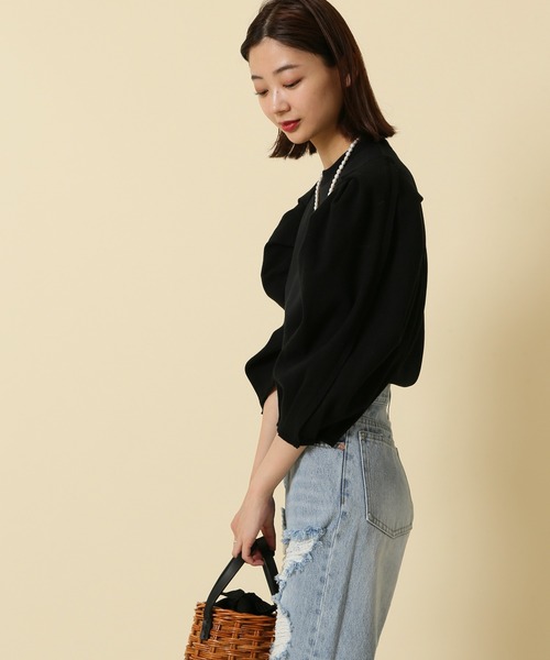 Giboulee(ジブール)の「【GibouLee/ジブール】 ボリュームスリーブプルオーバー(Tシャツ/カットソー・レディース・ブラック/アイボリー・FREE)」の13枚目の写真