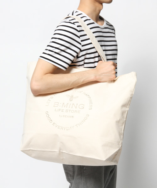 B:MING by BEAMS（ビーミングバイビームス）の「ビーミング by ビームス / USA ECO BAG（トートバッグ・ホワイト系その他・ONE SIZE）」の4枚目の写真