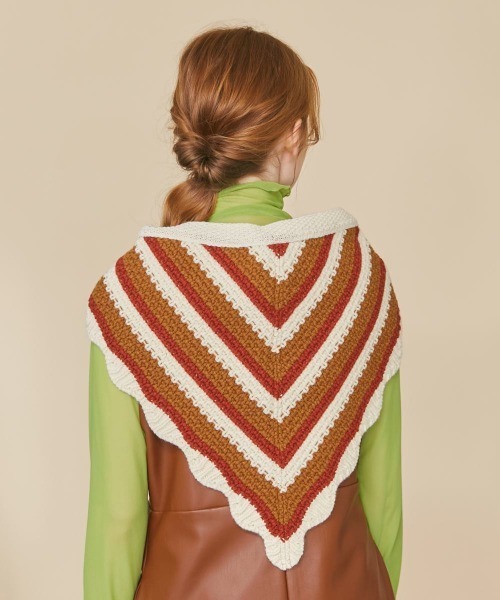 kaorinomori（カオリノモリ）の「kaorinomori ジルスカーフ（バンダナ/スカーフ・レディース・ブラウン/ブルー・ONE SIZE）」の5枚目の写真