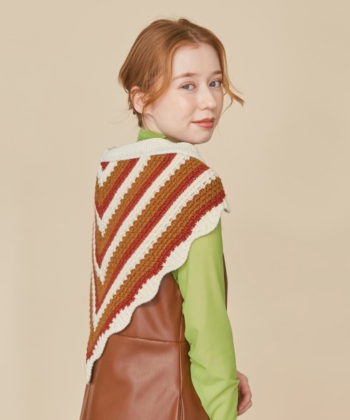 kaorinomori（カオリノモリ）の「kaorinomori ジルスカーフ（バンダナ/スカーフ・レディース・ブラウン/ブルー・ONE SIZE）」の4枚目の写真