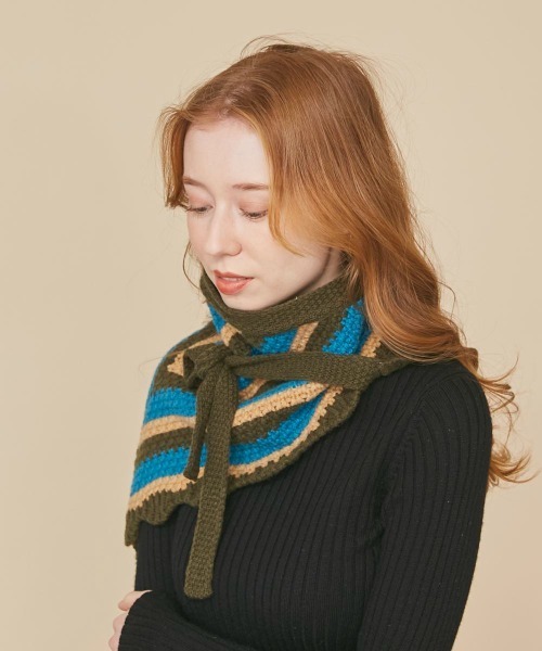 kaorinomori（カオリノモリ）の「kaorinomori ジルスカーフ（バンダナ/スカーフ・レディース・ブラウン/ブルー・ONE SIZE）」の11枚目の写真