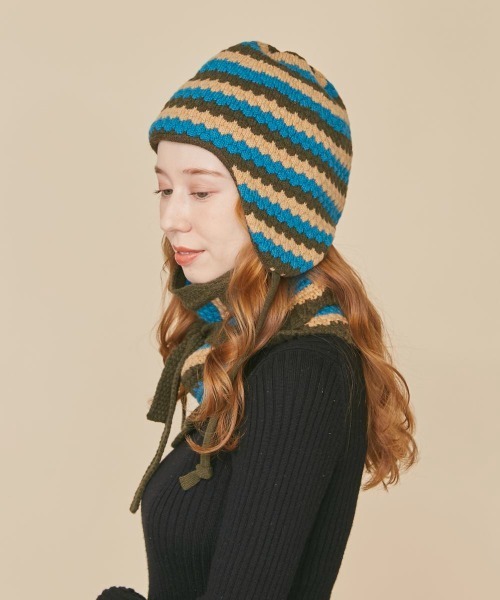 kaorinomori（カオリノモリ）の「kaorinomori ジルスカーフ（バンダナ/スカーフ・レディース・ブラウン/ブルー・ONE SIZE）」の16枚目の写真