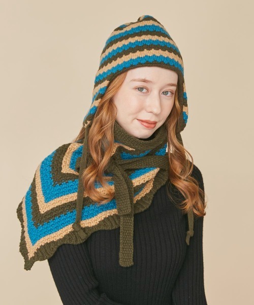 kaorinomori（カオリノモリ）の「kaorinomori ジルスカーフ（バンダナ/スカーフ・レディース・ブラウン/ブルー・ONE SIZE）」の14枚目の写真