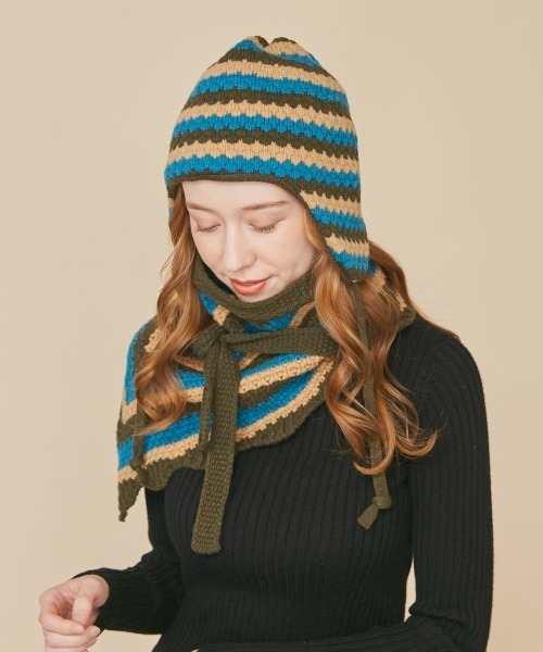 kaorinomori（カオリノモリ）の「kaorinomori ジルスカーフ（バンダナ/スカーフ・レディース・ブラウン/ブルー・ONE SIZE）」の15枚目の写真