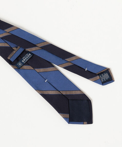 BREUER（ブリューワー）の「BREUER / シルクコットン ストライプ ネクタイ（ネクタイ・メンズ・ネイビー/インディゴブルー・ONE SIZE）」の7枚目の写真