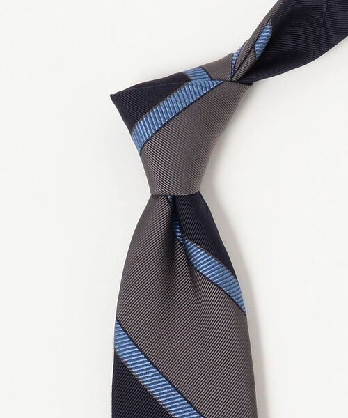 BREUER（ブリューワー）の「BREUER / シルクコットン ストライプ ネクタイ（ネクタイ・メンズ・ネイビー/インディゴブルー・ONE SIZE）」の3枚目の写真