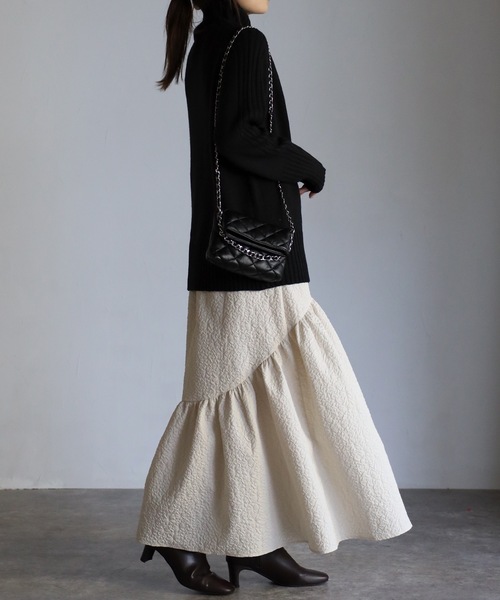 sakishimatokyo（サキシマトーキョー）の「ジャガードティアードスカート（スカート・レディース・ブラック/アイボリー/グリーン/ライトグリーン/ライトブルー・FREE）」の7枚目の写真