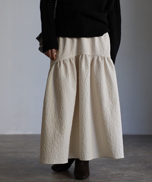 sakishimatokyo（サキシマトーキョー）の「ジャガードティアードスカート（スカート・レディース・ブラック/アイボリー/グリーン/ライトグリーン/ライトブルー・FREE）」の8枚目の写真