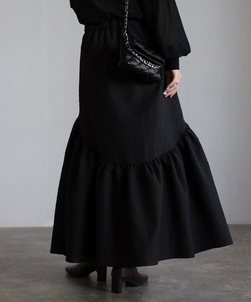 sakishimatokyo（サキシマトーキョー）の「ジャガードティアードスカート（スカート・レディース・ブラック/アイボリー/グリーン/ライトグリーン/ライトブルー・FREE）」の10枚目の写真