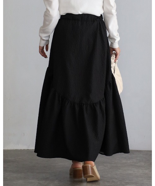 sakishimatokyo（サキシマトーキョー）の「ジャガードティアードスカート（スカート・レディース・ブラック/アイボリー/グリーン/ライトグリーン/ライトブルー・FREE）」の12枚目の写真