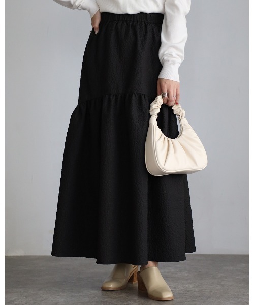 sakishimatokyo（サキシマトーキョー）の「ジャガードティアードスカート（スカート・レディース・ブラック/アイボリー/グリーン/ライトグリーン/ライトブルー・FREE）」の15枚目の写真