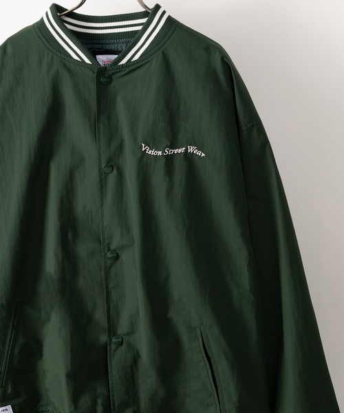 VISION STREET WEAR(ヴィジョンストリートウェア)の「【VISION STREET WEAR/ヴィジョンストリートウェア】サガラワッペンナイロンスタジャン/リブライン/バックデザイン/ビッグシルエット(スタジャン・メンズ・ブラック/ネイビー/グリーン・M/L/XL)」の7枚目の写真