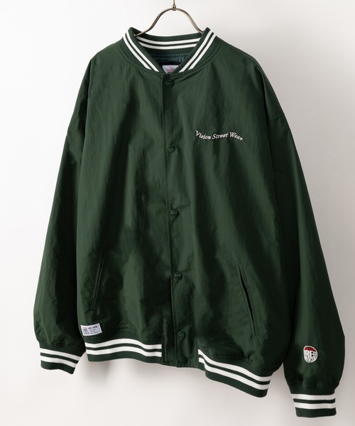 VISION STREET WEAR(ヴィジョンストリートウェア)の「【VISION STREET WEAR/ヴィジョンストリートウェア】サガラワッペンナイロンスタジャン/リブライン/バックデザイン/ビッグシルエット(スタジャン・メンズ・ブラック/ネイビー/グリーン・M/L/XL)」の9枚目の写真