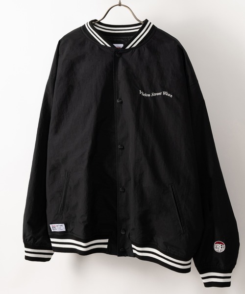 VISION STREET WEAR(ヴィジョンストリートウェア)の「【VISION STREET WEAR/ヴィジョンストリートウェア】サガラワッペンナイロンスタジャン/リブライン/バックデザイン/ビッグシルエット(スタジャン・メンズ・ブラック/ネイビー/グリーン・M/L/XL)」の6枚目の写真
