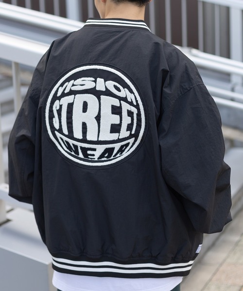 VISION STREET WEAR(ヴィジョンストリートウェア)の「【VISION STREET WEAR/ヴィジョンストリートウェア】サガラワッペンナイロンスタジャン/リブライン/バックデザイン/ビッグシルエット(スタジャン・メンズ・ブラック/ネイビー/グリーン・M/L/XL)」の20枚目の写真