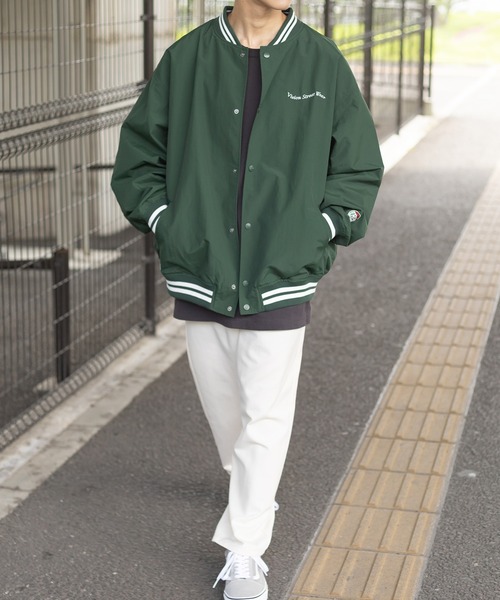 VISION STREET WEAR(ヴィジョンストリートウェア)の「【VISION STREET WEAR/ヴィジョンストリートウェア】サガラワッペンナイロンスタジャン/リブライン/バックデザイン/ビッグシルエット(スタジャン・メンズ・ブラック/ネイビー/グリーン・M/L/XL)」の14枚目の写真