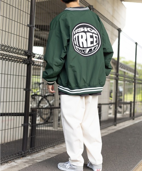 VISION STREET WEAR(ヴィジョンストリートウェア)の「【VISION STREET WEAR/ヴィジョンストリートウェア】サガラワッペンナイロンスタジャン/リブライン/バックデザイン/ビッグシルエット(スタジャン・メンズ・ブラック/ネイビー/グリーン・M/L/XL)」の16枚目の写真