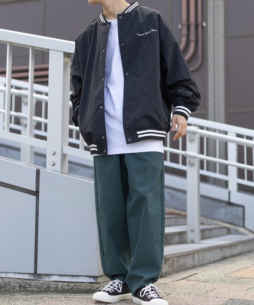 VISION STREET WEAR(ヴィジョンストリートウェア)の「【VISION STREET WEAR/ヴィジョンストリートウェア】サガラワッペンナイロンスタジャン/リブライン/バックデザイン/ビッグシルエット(スタジャン・メンズ・ブラック/ネイビー/グリーン・M/L/XL)」の19枚目の写真