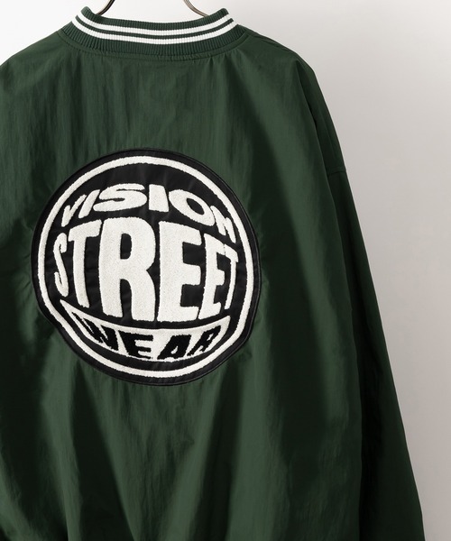 VISION STREET WEAR(ヴィジョンストリートウェア)の「【VISION STREET WEAR/ヴィジョンストリートウェア】サガラワッペンナイロンスタジャン/リブライン/バックデザイン/ビッグシルエット(スタジャン・メンズ・ブラック/ネイビー/グリーン・M/L/XL)」の8枚目の写真