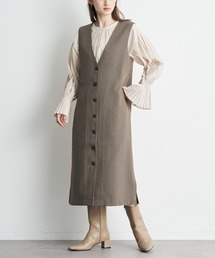 YECCA VECCA | チェック柄2wayジレジャンスカ(ワンピース)