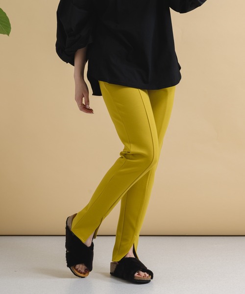 Paradise Picnic（パラダイスピクニック）の「センタースリットストレッチパンツ（その他パンツ・レディース・ブラック/ベージュ/イエロー・FREE）」の3枚目の写真