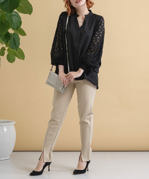 Paradise Picnic（パラダイスピクニック）の「センタースリットストレッチパンツ（その他パンツ・レディース・ブラック/ベージュ/イエロー・FREE）」の11枚目の写真