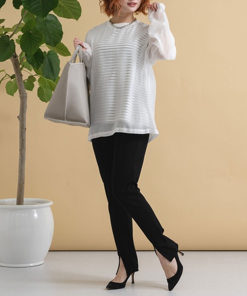 Paradise Picnic（パラダイスピクニック）の「センタースリットストレッチパンツ（その他パンツ・レディース・ブラック/ベージュ/イエロー・FREE）」の5枚目の写真