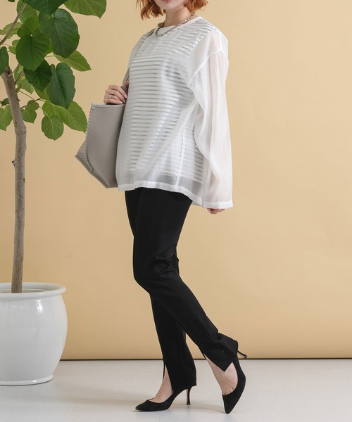 Paradise Picnic（パラダイスピクニック）の「センタースリットストレッチパンツ（その他パンツ・レディース・ブラック/ベージュ/イエロー・FREE）」の13枚目の写真