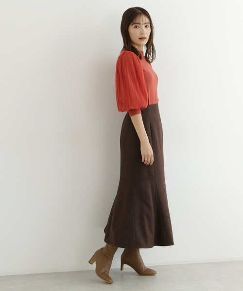 NATURAL BEAUTY BASIC（ナチュラルビューティーベーシック）の「ツイルマーメイドスカート（スカート・レディース・グレイッシュベージュ/ブラウン/ピンク・SMALL/MEDIUM）」の13枚目の写真