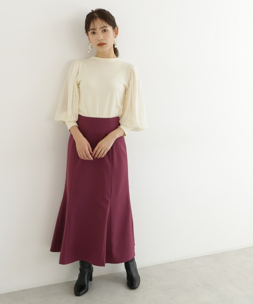 NATURAL BEAUTY BASIC（ナチュラルビューティーベーシック）の「ツイルマーメイドスカート（スカート・レディース・グレイッシュベージュ/ブラウン/ピンク・SMALL/MEDIUM）」の15枚目の写真