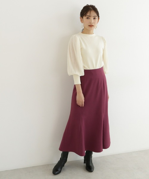 NATURAL BEAUTY BASIC（ナチュラルビューティーベーシック）の「ツイルマーメイドスカート（スカート・レディース・グレイッシュベージュ/ブラウン/ピンク・SMALL/MEDIUM）」の16枚目の写真