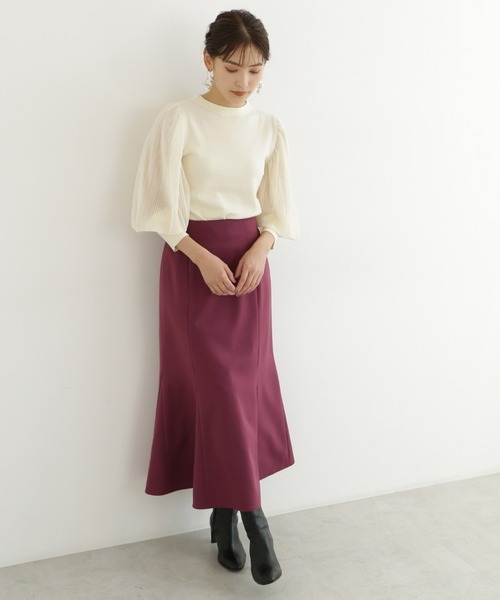 NATURAL BEAUTY BASIC（ナチュラルビューティーベーシック）の「ツイルマーメイドスカート（スカート・レディース・グレイッシュベージュ/ブラウン/ピンク・SMALL/MEDIUM）」の17枚目の写真