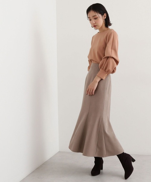 NATURAL BEAUTY BASIC（ナチュラルビューティーベーシック）の「ツイルマーメイドスカート（スカート・レディース・グレイッシュベージュ/ブラウン/ピンク・SMALL/MEDIUM）」の7枚目の写真