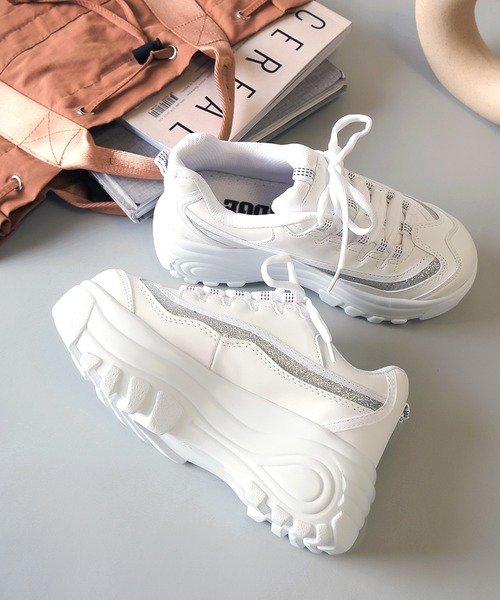 AmiAmi（アミアミ）の「【2025SS新色登場！】厚底スニーカー（スニーカー・レディース・ホワイト/ブラック/レオパード/ベージュ/シルバー・LL/3L/S/M/L/5L/4L）」の21枚目の写真