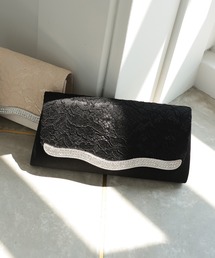 ウェーブ ラインストーン スクエア 3way 結婚式 お呼ばれ パーティーバッグ