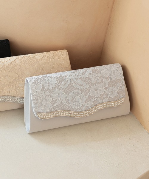 Kana（カナ）の「ウェーブ ラインストーン スクエア 3way 結婚式 お呼ばれ パーティーバッグ（ハンドバッグ・レディース・シルバー/ベージュ/ブラック・フリー）」の11枚目の写真