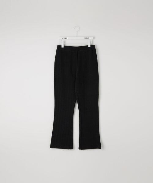 CITEN（シテン）の「＜CITEN＞ヘリンボン セミフレア パンツ（スウェットパンツ・レディース・ダークグレー/オフホワイト・FREE）」の2枚目の写真